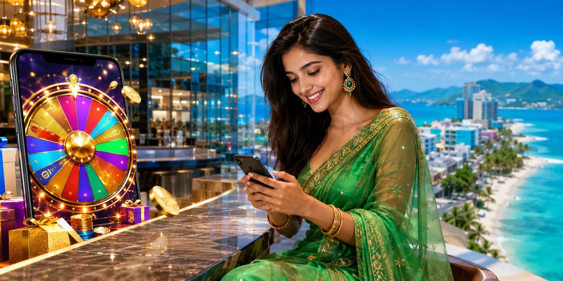সেন্ট মার্টিনে রুলেট গেম শাড়ি পরিহিত